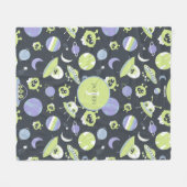 Adorable Green Außerirdischen Space Ships UFO Kind Fleecedecke (Vorderseite (Horizontal))