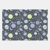 Adorable Green Außerirdischen Space Ships UFO Kind Geschenkpapier Set (Vorderseite 3)