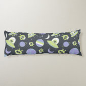 Adorable Green Außerirdischen Space Ships UFO Kind Seitenschläferkissen (Rückseite)