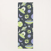 Adorable Green Außerirdischen Space Ships UFO Kind Yogamatte (Rückseite)