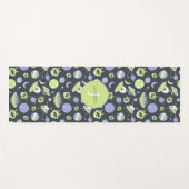 Adorable Green Außerirdischen Space Ships UFO Kind Yogamatte (Vorderseite (Horizontal))