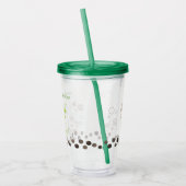 Adorable Green Axolotl Boba Milk Tee Acryltrinkbecher (Links)
