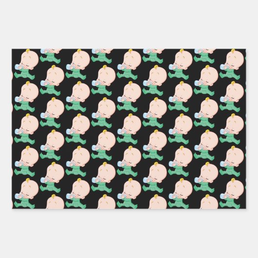 Adorable Green Baby Bottle Geschenkwrap Geschenkpapier Set (Vorderseite)