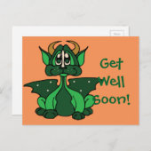 Adorable Green Baby Dragon wird bald gut Postkarte (Vorne/Hinten)