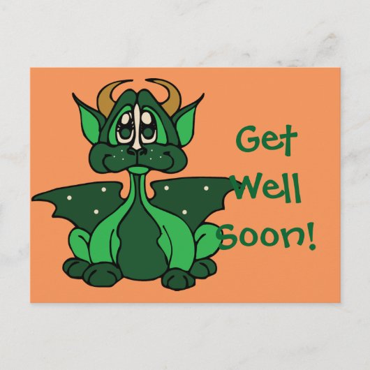 Adorable Green Baby Dragon wird bald gut Postkarte (Vorderseite)