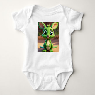 Adorable Green Baby Kangaroo Baby Strampler