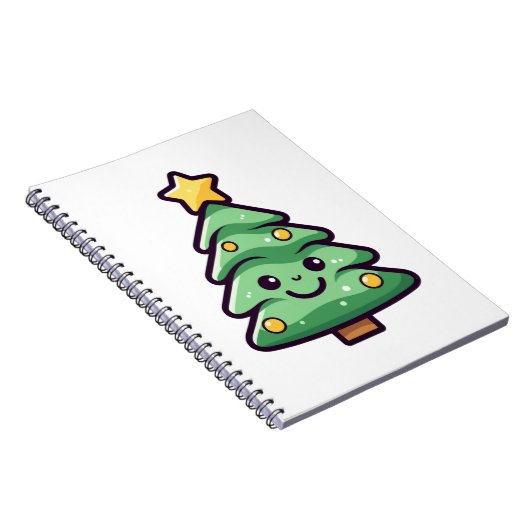 Adorable Green Christmas Tree Charakter Notizblock (Rechte Seite)