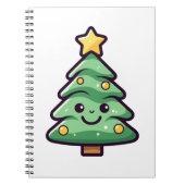 Adorable Green Christmas Tree Charakter Notizblock (Vorderseite)