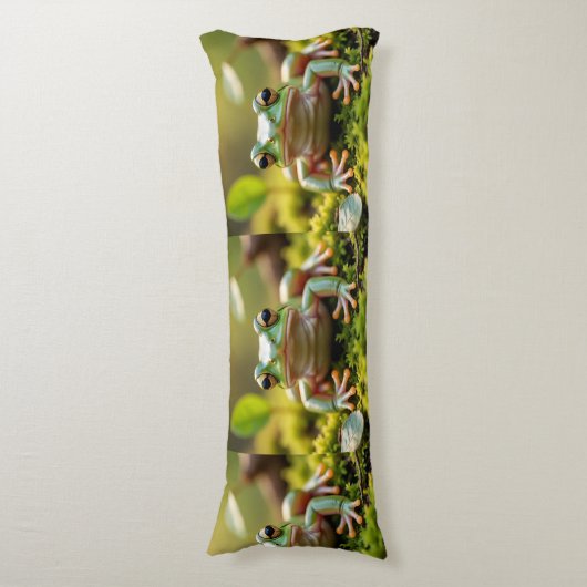 Adorable Green Frog Body Pillow Seitenschläferkissen (Vorderseite Vertikal)