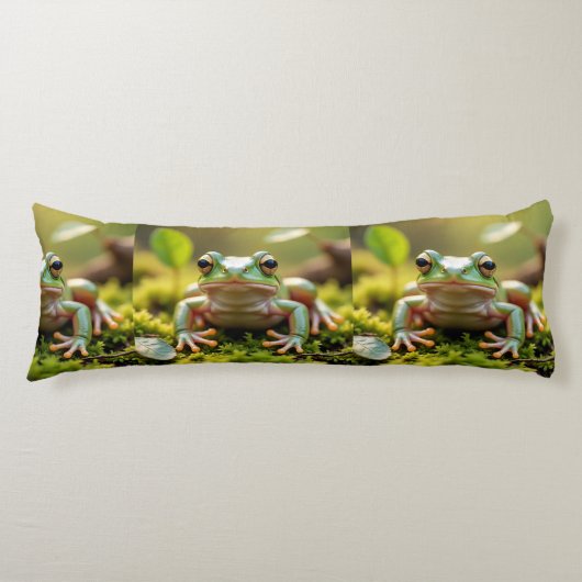 Adorable Green Frog Body Pillow Seitenschläferkissen (Vorderseite)