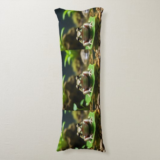 Adorable Green Frog Body Pillow Seitenschläferkissen (Vorderseite Vertikal)