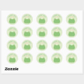 Adorable Green Frog Personalized Birthday Sticker (Blatt)