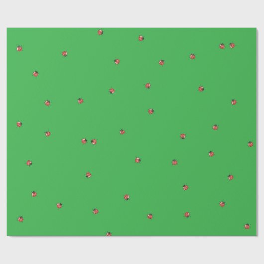 Adorable Green Ladybug Geschenkpapier (Flach)