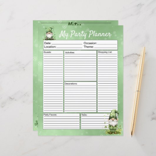 Adorable Green St. Patrick's Day Gnomes (Vorderseite/Rückseite Beispiel)