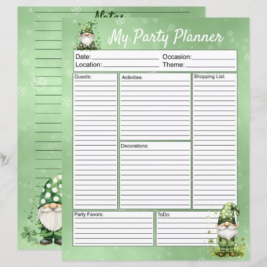 Adorable Green St. Patrick's Day Gnomes (Vorne/Hinten)