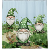 Adorable Green St. Patrick's Day Gnomes Duschvorhang (Vorderseite)