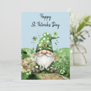 Adorable Green St. Patrick's Day Gnomes Feiertagskarte
