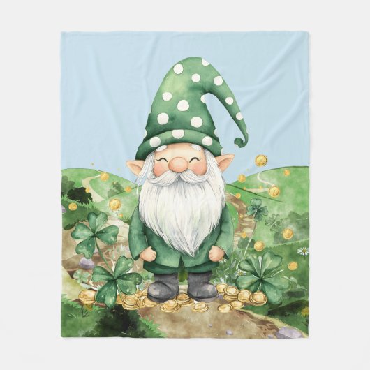 Adorable Green St. Patrick's Day Gnomes Fleecedecke (Vorderseite)