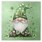 Adorable Green St. Patrick's Day Gnomes Fliese (Vorderseite)