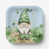 Adorable Green St. Patrick's Day Gnomes Pappteller (Vorderseite)