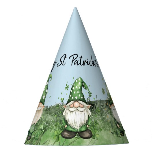 Adorable Green St. Patrick's Day Gnomes Partyhütchen (Vorderseite)