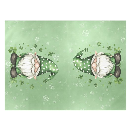 Adorable Green St. Patrick's Day Gnomes Tischdecke (Vorderseite (Horizontal))