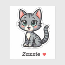 Adorable Grey Tabby Kitten - Pastel Style