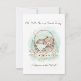 Adorable,  grizzly bear cub  Baby Shower  Dankeskarte