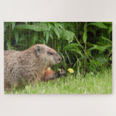 Adorable Groundhog Picking Blume Jigsaw Puzzle (Horizontal)