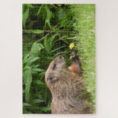 Adorable Groundhog Picking Blume Jigsaw Puzzle (Vertikal)