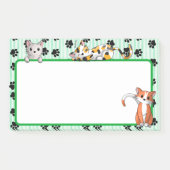 Adorable grüne Farbe mit Pfoten niedliche Kätzchen Post-it Klebezettel (Vorderseite)