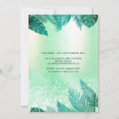 Adorable grüne tropische Blätter Glitzer süß 16 Einladung (Rückseite)