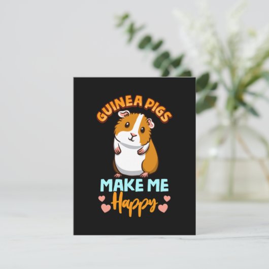 Adorable Guinea machen mich glücklich Dankeskarte (Stehend Vorderseite)