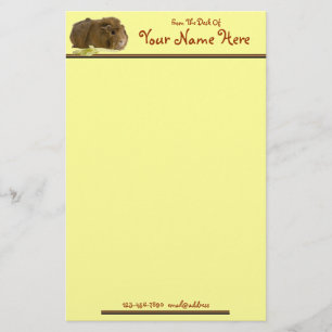 Adorable Guinea Pig Eating Celery Fotografie Briefpapier