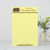 Adorable Guinea Pig Eating Celery Fotografie Briefpapier (Stehend Vorderseite)