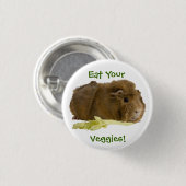Adorable Guinea Pig Eating Celery Fotografie Button (Vorne & Hinten)