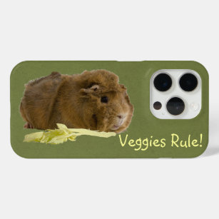 Adorable Guinea Pig Eating Celery Fotografie iPhone 15 Pro Hülle