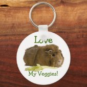 Adorable Guinea Pig Eating Celery Fotografie Schlüsselanhänger (Vorderseite)