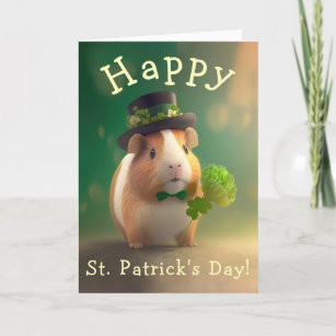 Adorable Guinea Pig Gute Nachricht St. Patrick's D Feiertagskarte