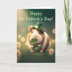 Adorable Guinea Pig St. Patrick's Day Feiertagskarte