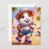 Adorable Guinea Schweinerskates am Strand Postkarte (Vorne/Hinten)