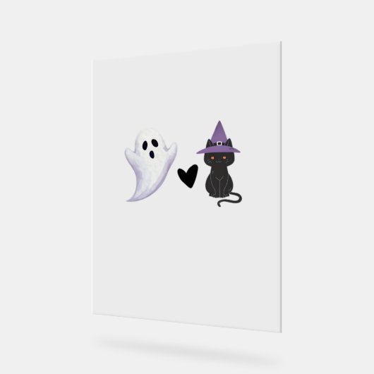 Adorable Halloween Duo Freundlicher Geist und schw Acrylschild (Winkel)