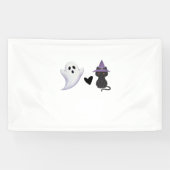 Adorable Halloween Duo Freundlicher Geist und schw Banner (Horizontal)