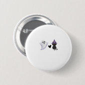 Adorable Halloween Duo Freundlicher Geist und schw Button (Vorne & Hinten)