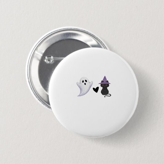 Adorable Halloween Duo Freundlicher Geist und schw Button (Vorne & Hinten)