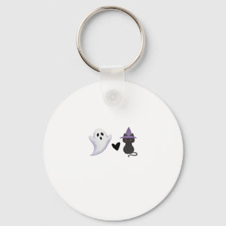 Adorable Halloween Duo Freundlicher Geist und schw Schlüsselanhänger