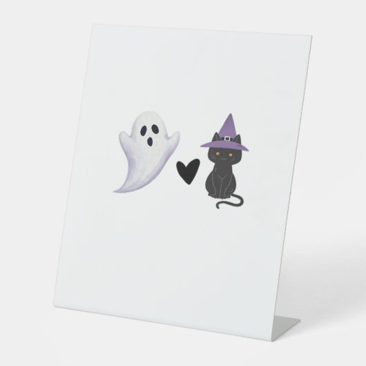 Adorable Halloween Duo Freundlicher Geist und schw Sockelschild (Vorderseite)