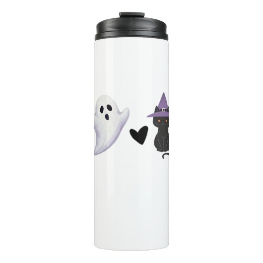 Adorable Halloween Duo Freundlicher Geist und schw Thermosbecher (Vorderseite)