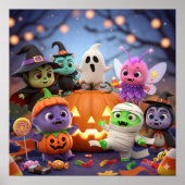 Adorable Halloween-Monster Poster (Vorne)