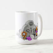 ADORABLE HALLOWEEN MOPS HUNDE OWLS BLUME TOMB STON KAFFEETASSE (VorderseiteRechts)